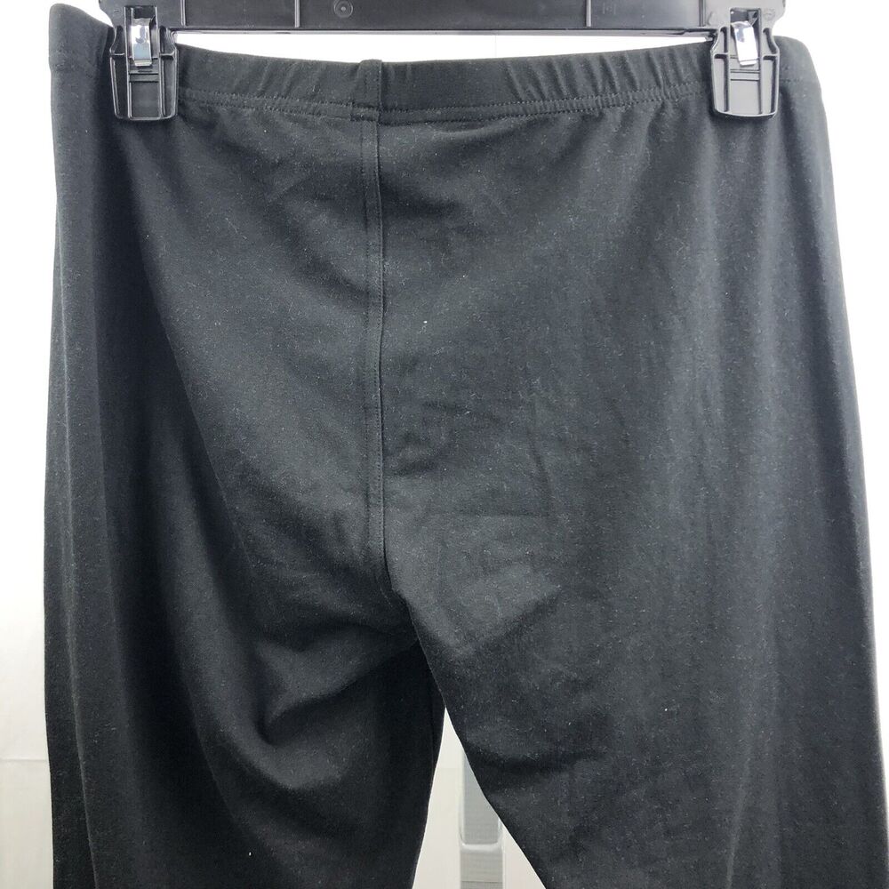 Knit Pants Women M Black Tapered Leg Stretch Elastic Waist Leggings Activewear - Picture 10 of 11